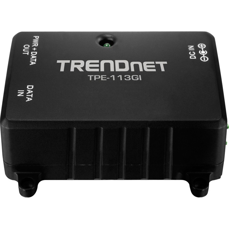 TRENDnet Gigabit Power Over Ethernet Injector, Full Duplex Gigabit Speeds, 1x Gigabit Ethernet Port, 1x PoE Gigabit Ethernet Port MPN:TPE-113GI
