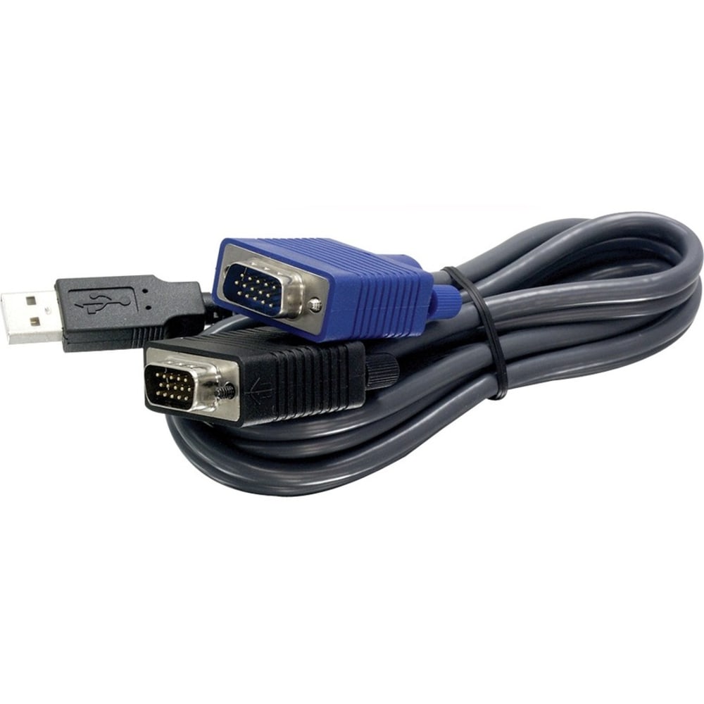 TRENDnet 2-in-1 USB VGA KVM Cable, 1.83m (6 Feet), VGA-SVGA HDB 15-Pin Male to Male, USB 1.1 Type A MPN:TK-CU06