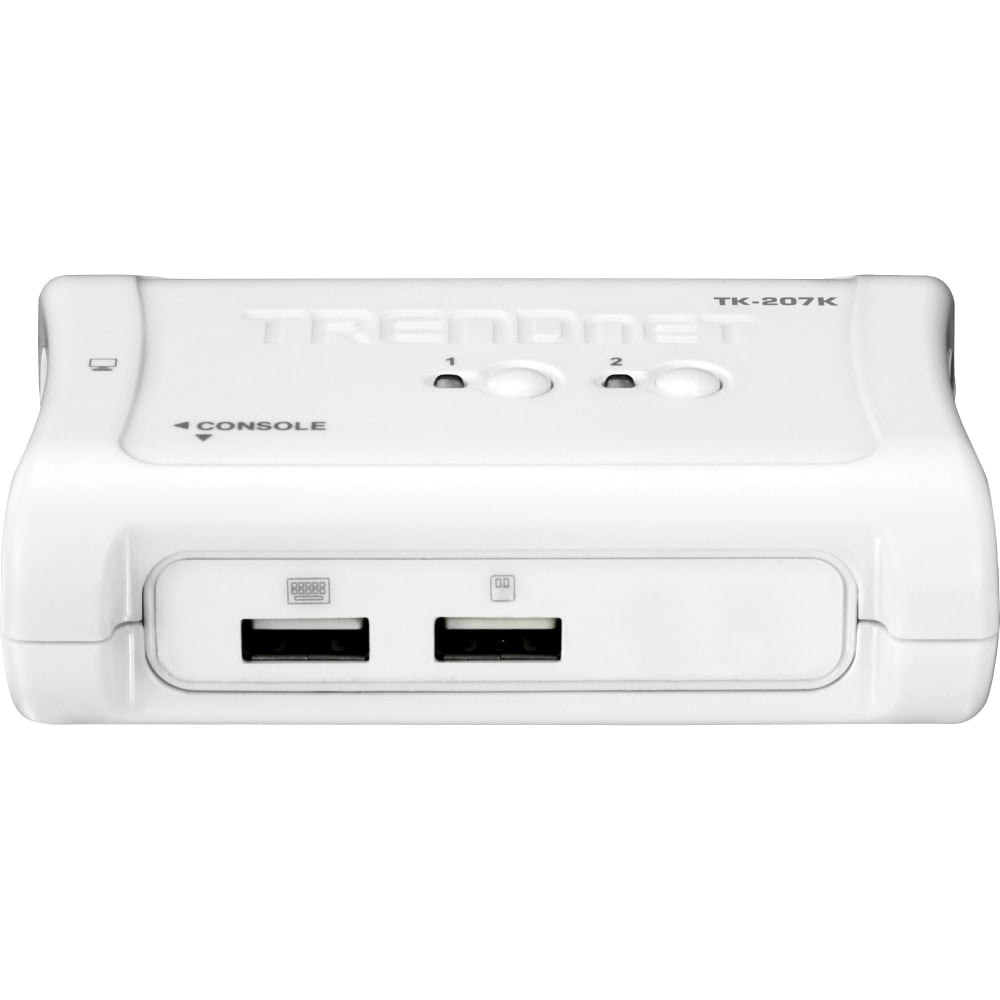TRENDnet 2-Port USB KVM Switch And Cable Kit, 2048x 1536 Resolution, Device Monitoring, Auto-Scan, Audible Feedback, USB 1.1 MPN:TK-207K