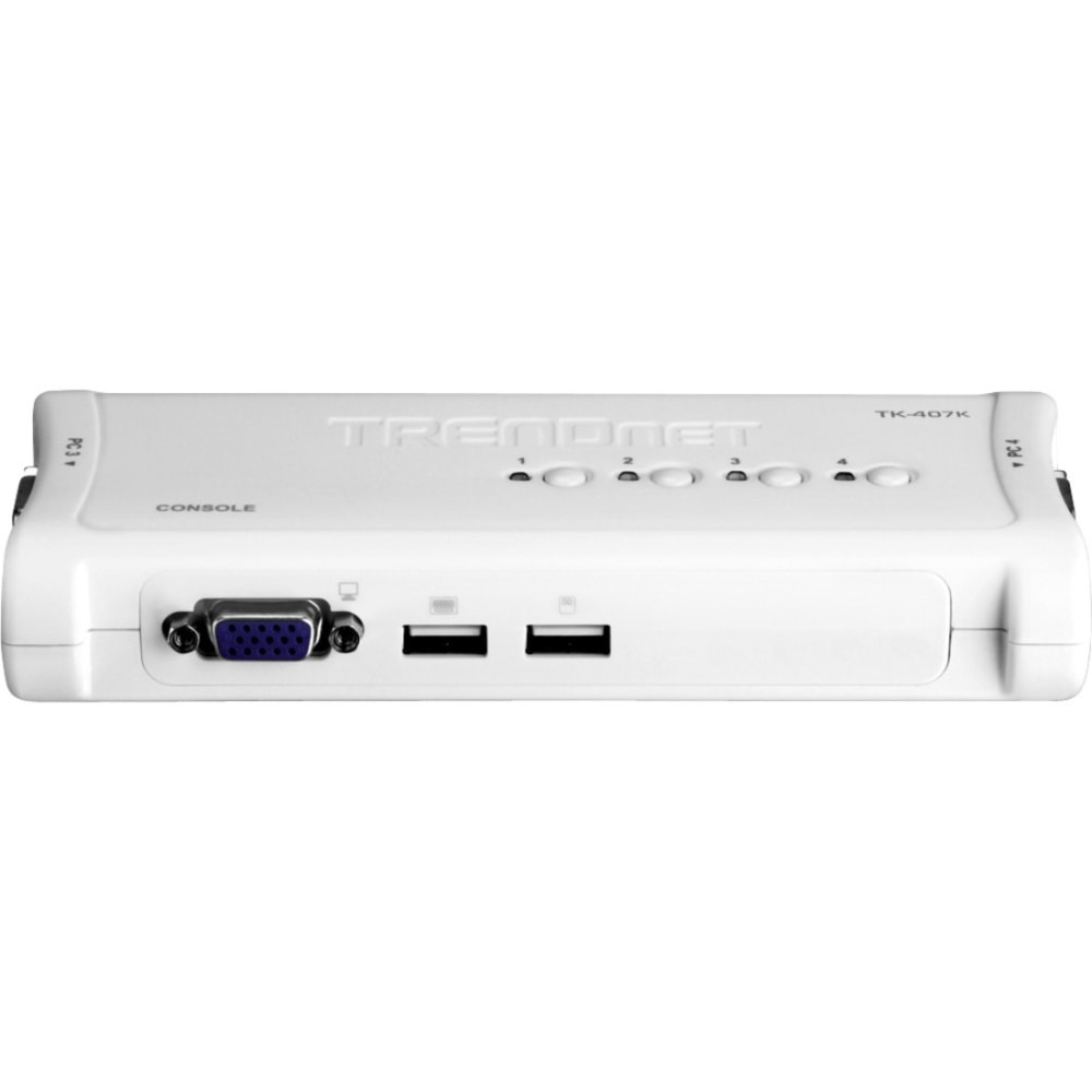 TRENDnet 4-Port USB KVM Switch Kit, VGA And USB Connections, 2048x 1536 Resolution, Cabling Included MPN:TK-407K