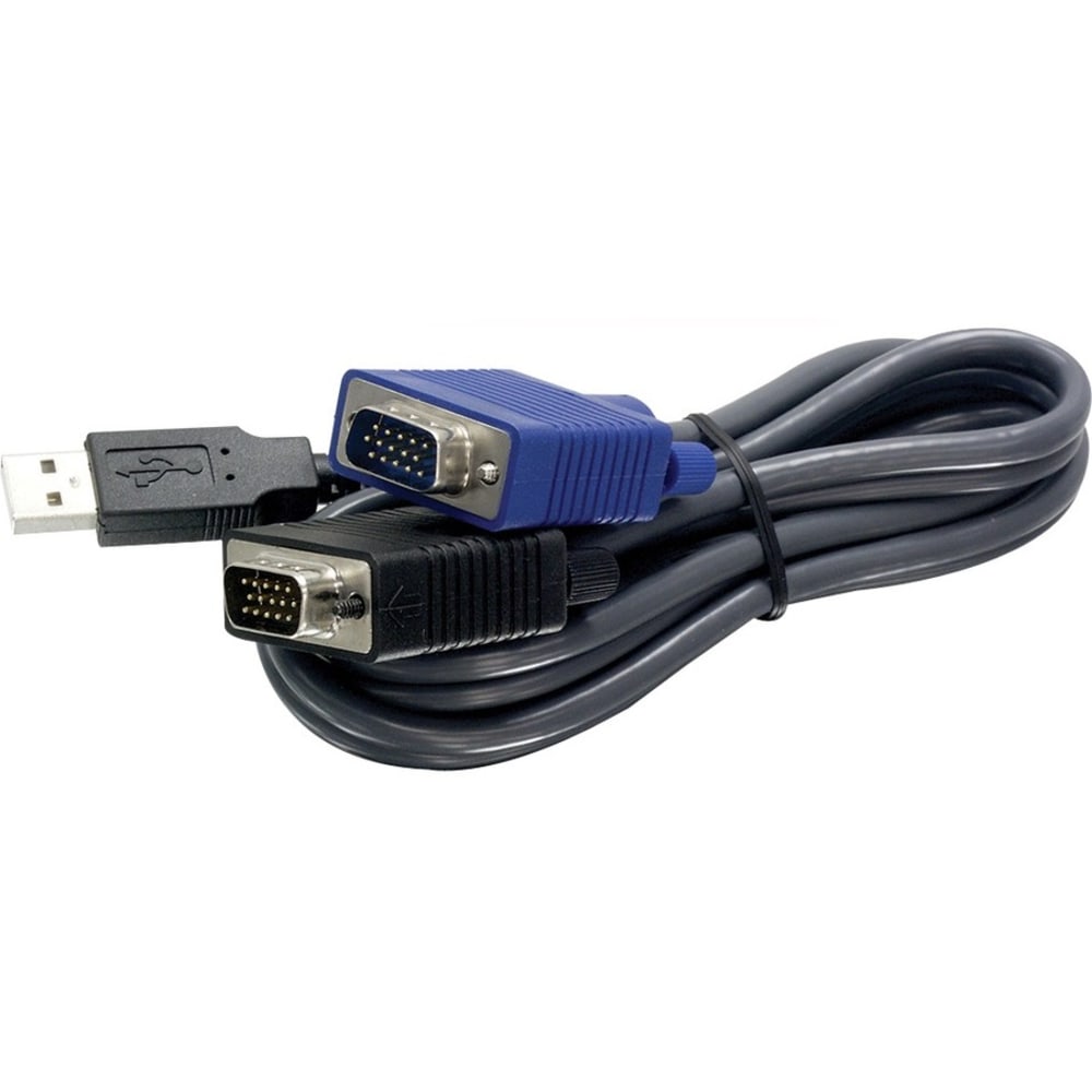 TRENDnet 2-in-1 USB VGA KVM Cable, TK-CU10, VGA/SVGA HDB 15-Pin Male to Male, USB 1.1 Type A, 10 Feet (3.1m) MPN:TK-CU10
