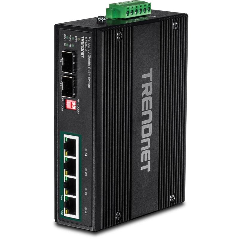 TRENDnet 6-Port Hardened Industrial Unmanaged Gigabit 10/100/1000Mbps DIN-Rail MPN:TI-PG62B