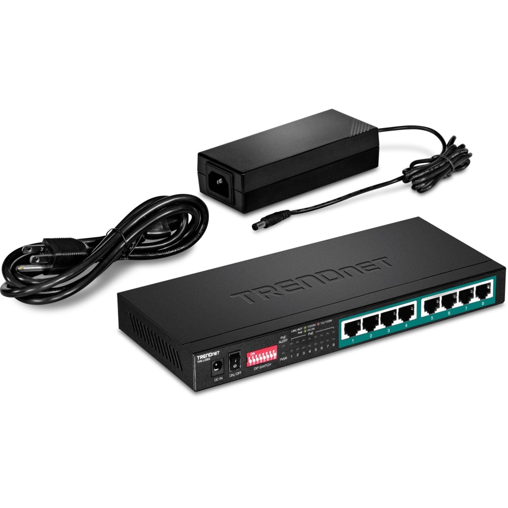 TRENDnet 8-Port Gigabit Long Range Poe+ Switch; TPE-LG80; 65W Poe Budget; Ethernet/Network Switch; Lon - TPELG80 MPN:TPE-LG80