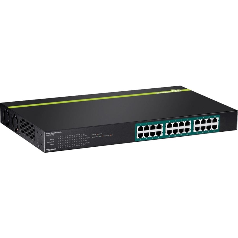TRENDnet 24-Port Gigabit PoE+ Switch, 24x Gigabit PoE+ Ports, 370W Power Budget, 48Gbps Switch Capacity MPN:TPE-TG240G