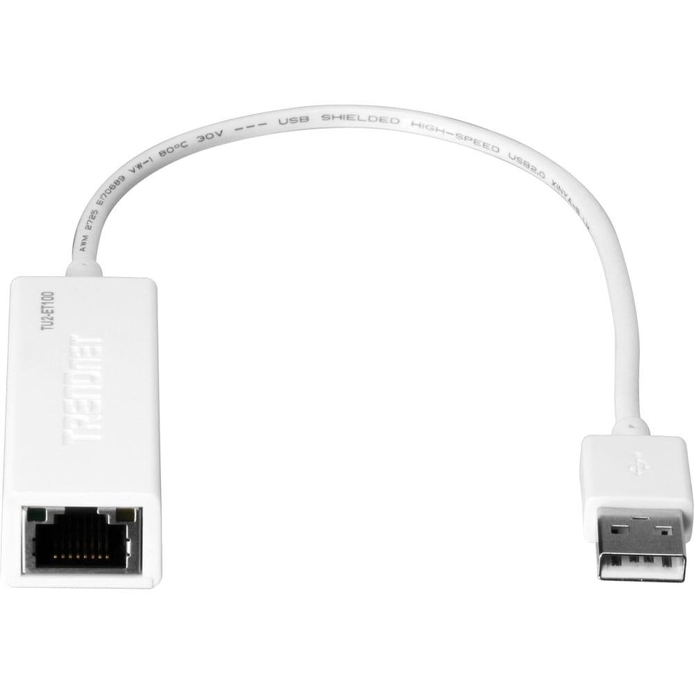 TRENDnet USB 2.0 to Fast Ethernet Adapter, Supports Windows And Mac OS, ASIX AX88772A Chipset MPN:TU2-ET100