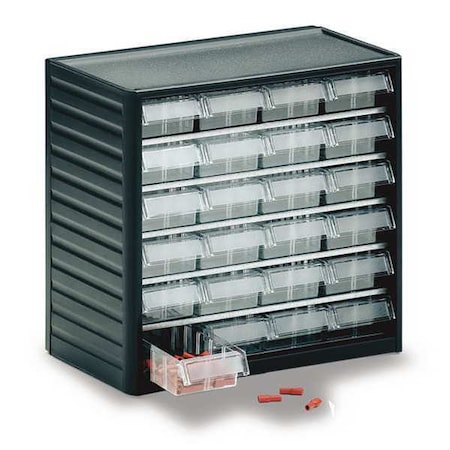 Small Parts Drawer Unit, 24 Drawers, Clear MPN:291-3
