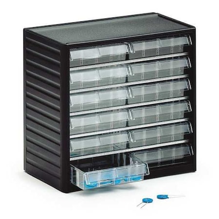 Small Parts Drawer Unit, 12 Drawers, Clear MPN:292-3
