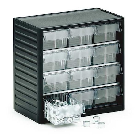 Polypropylene, Galvanised Steel, Polystyrene, 12 Drawers, 180mm D x 310mm W MPN:294-3