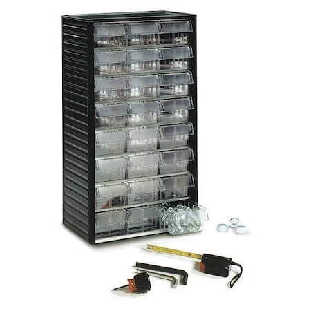 Small Parts Drawer Unit, 24 Drawers, Clear MPN:554-3