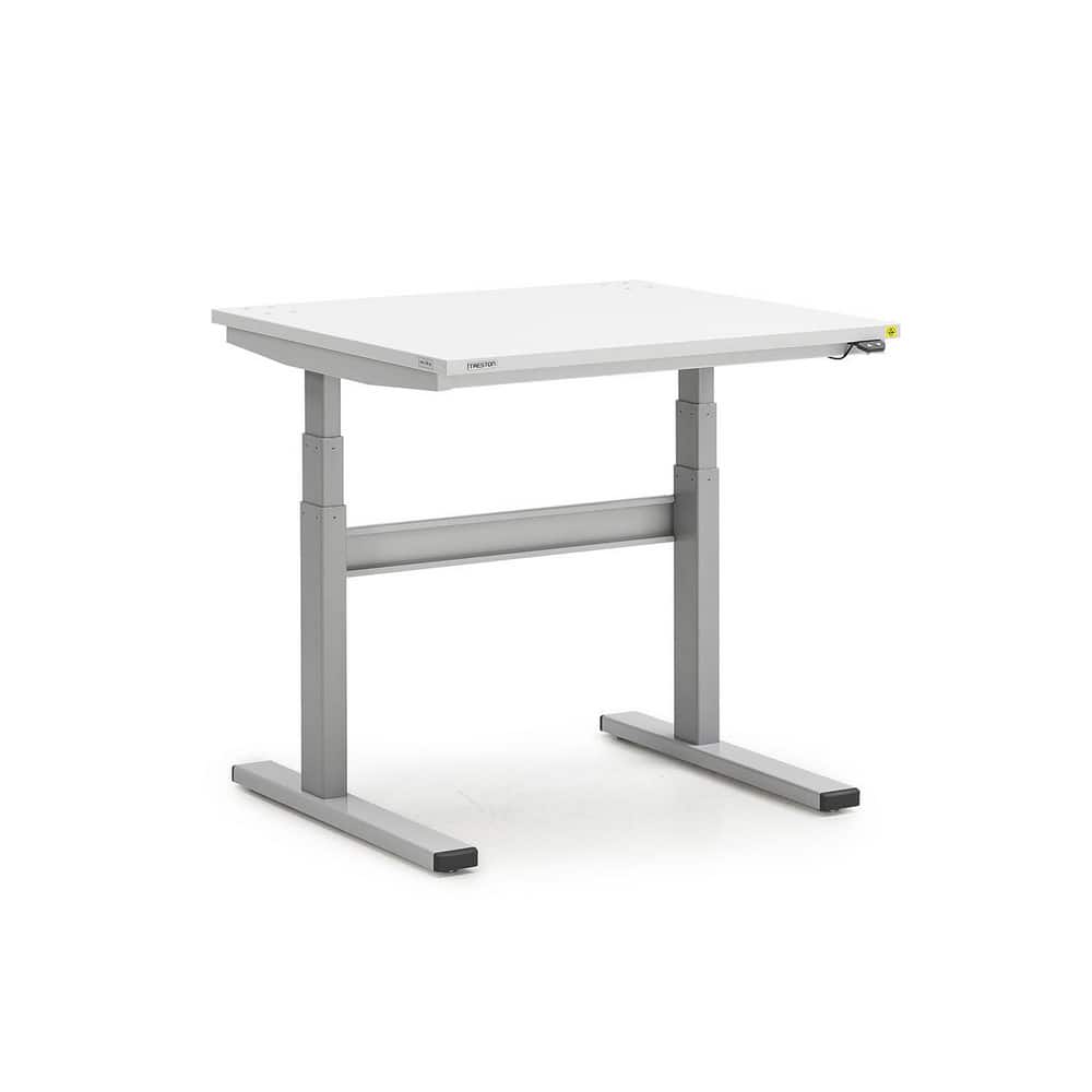 Stationary Work Benches, Tables, Bench Style: Electric Desk , Edge Type: Square , Leg Style: Motor Adjustable , Color: Light Gray , Minimum Height: 24.8000  MPN:14-CTED809US-49