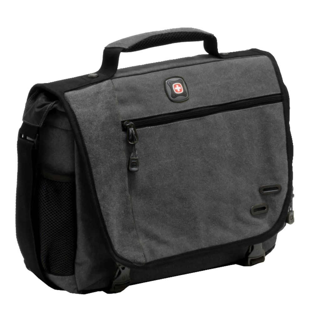 Wenger Zinc Cotton Computer Briefcase For 14.1in Laptops, Gray or Green (no color choice) (Min Order Qty 2) MPN:27666091