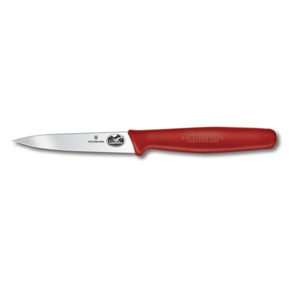 Victorinox Straight Edge Paring Knife, 3-1/4in, Red MPN:40601