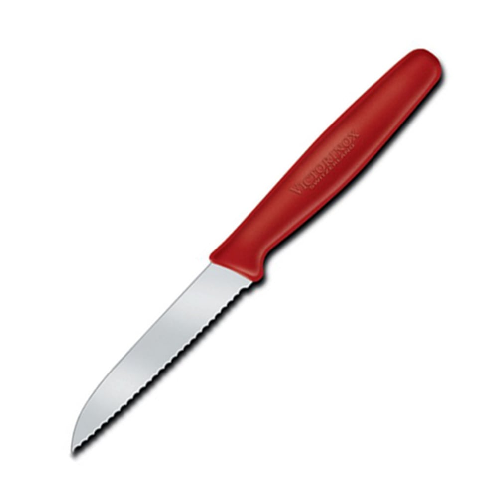 Victorinox Serrated Sheeps Foot Paring Knife, 3-1/4in, Red MPN:40605