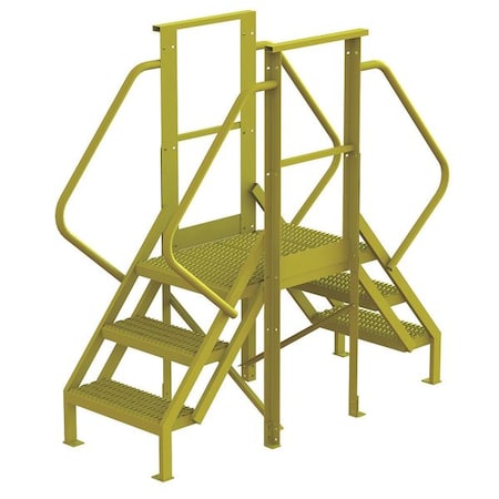Crossover Bridge, 30 in Platform Ht, Steel, 1, 000 lb Load Capacity, 3 Steps MPN:7CY73