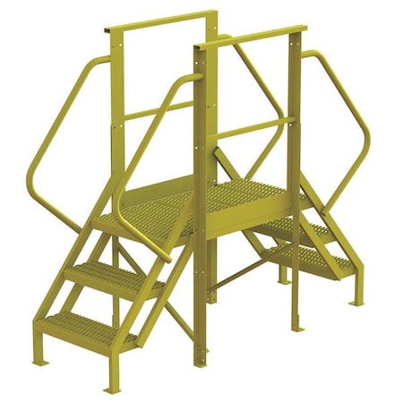 Crossover Bridge, 30 in Platform Ht, Steel, 1, 000 lb Load Capacity, 3 Steps MPN:7CY74