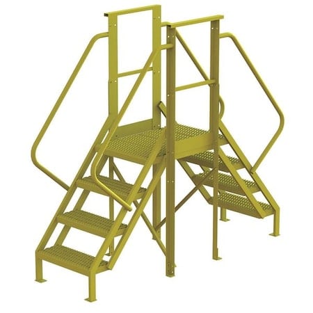 Crossover Bridge, 40 in Platform Ht, Steel, 1, 000 lb Load Capacity, 4 Steps MPN:7CY77