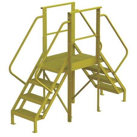 Crossover Bridge, 40 in Platform Ht, Steel, 1, 000 lb Load Capacity, 4 Steps MPN:7CY78