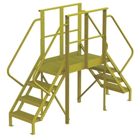 Crossover Bridge, 40 in Platform Ht, Steel, 1, 000 lb Load Capacity, 4 Steps MPN:7CY79