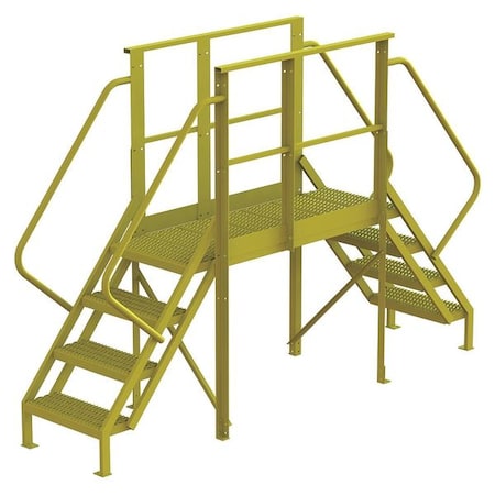 Crossover Bridge, 3.3 ft Platform Ht, Steel, 1, 000 lb Load Capacity, 4 Steps MPN:7CY80