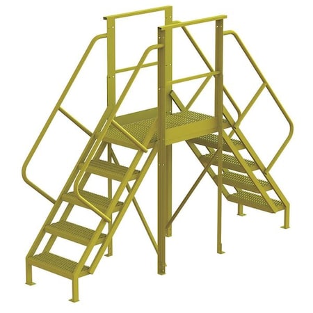 Crossover Bridge, 50 in Platform Ht, Steel, 1, 000 lb Load Capacity, 5 Steps MPN:7CY82