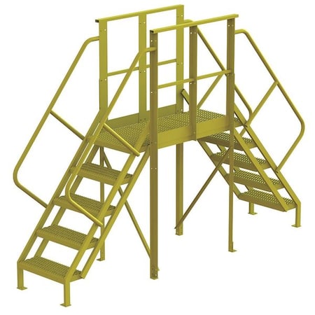 Crossover Bridge, 50 in Platform Ht, Steel, 1, 000 lb Load Capacity, 5 Steps MPN:7CY83