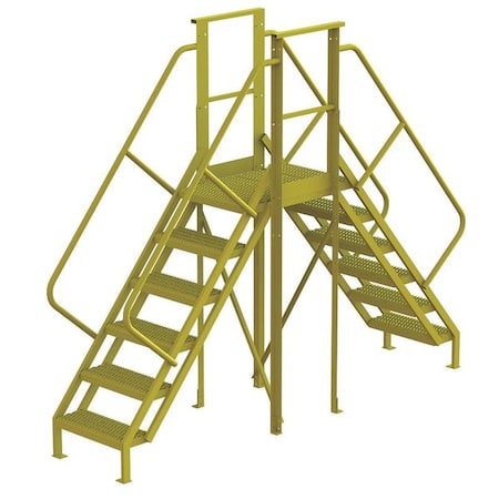 Crossover Bridge, 60 in Platform Ht, Steel, 1, 000 lb Load Capacity, 6 Steps MPN:7CY85