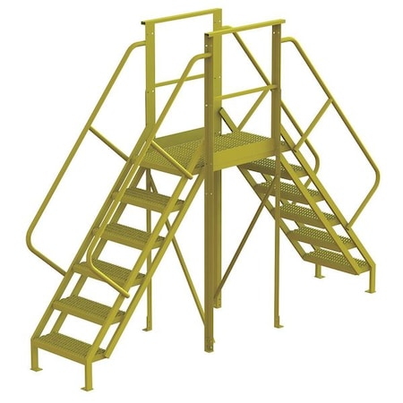 Crossover Bridge, 60 in Platform Ht, Steel, 1, 000 lb Load Capacity, 6 Steps MPN:7CY86