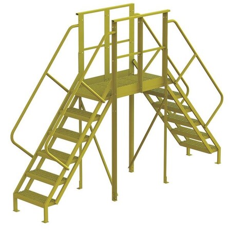 Crossover Bridge, 60 in Platform Ht, Steel, 1, 000 lb Load Capacity, 6 Steps MPN:7CY87