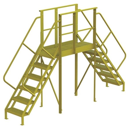 Crossover Bridge, 60 in Platform Ht, Steel, 1, 000 lb Load Capacity, 6 Steps MPN:7CY88