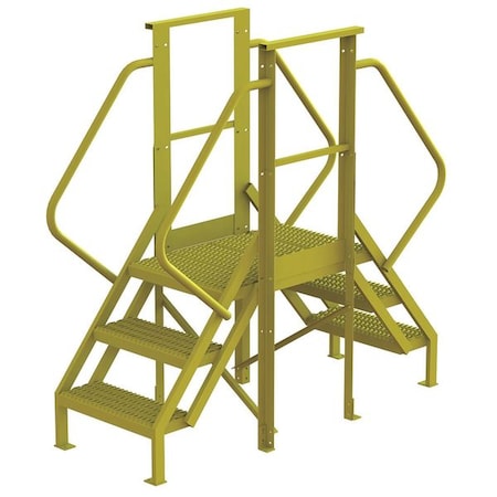 Crossover Bridge, 30 in Platform Ht, Steel, 1, 000 lb Load Capacity, 3 Steps MPN:7CY89