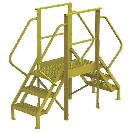 Crossover Bridge, 30 in Platform Ht, Steel, 1, 000 lb Load Capacity, 3 Steps MPN:7CY90