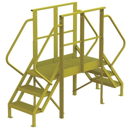 Crossover Bridge, 30 in Platform Ht, Steel, 1, 000 lb Load Capacity, 3 Steps MPN:7CY91