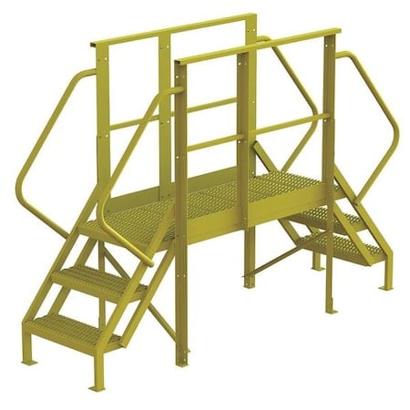 Crossover Bridge, 30 in Platform Ht, Steel, 1, 000 lb Load Capacity, 3 Steps MPN:7CY92