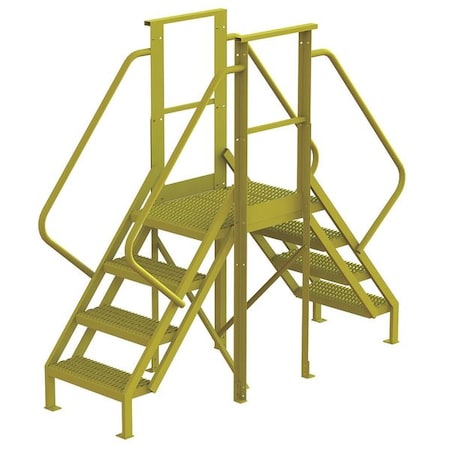 Crossover Bridge, 40 in Platform Ht, Steel, 1, 000 lb Load Capacity, 4 Steps MPN:7CY93
