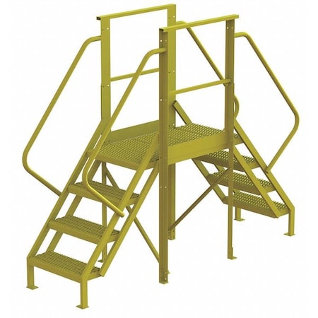 Crossover Bridge, 40 in Platform Ht, Steel, 1, 000 lb Load Capacity, 4 Steps MPN:7CY94