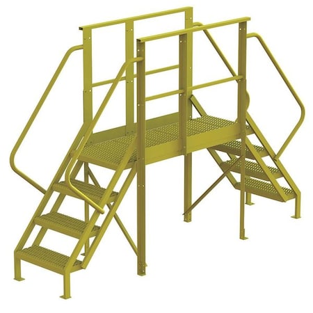 Crossover Bridge, 40 in Platform Ht, Steel, 1, 000 lb Load Capacity, 4 Steps MPN:7CY96
