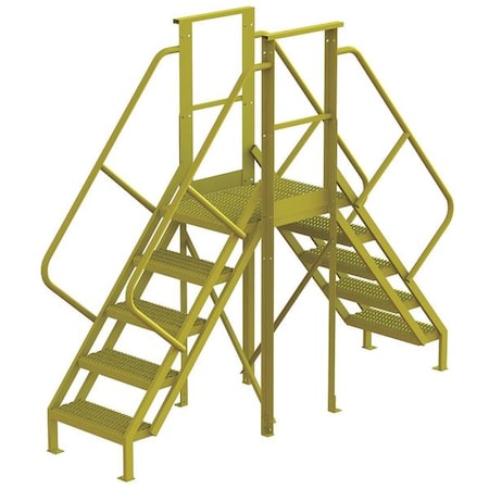 Crossover Bridge, 50 in Platform Ht, Steel, 1, 000 lb Load Capacity, 5 Steps MPN:7CY97