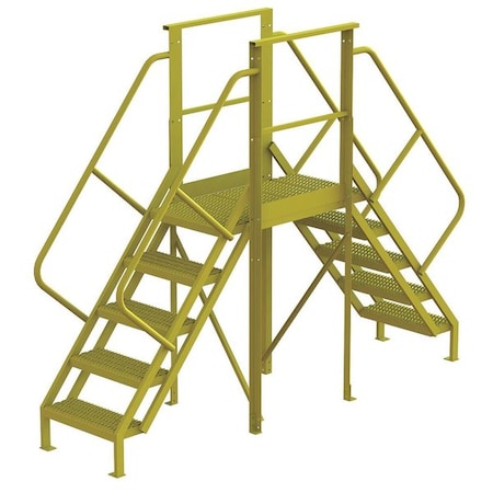 Crossover Bridge, 50 in Platform Ht, Steel, 1, 000 lb Load Capacity, 5 Steps MPN:7CY98
