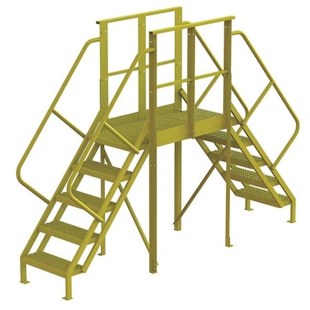 Crossover Bridge, 50 in Platform Ht, Steel, 1, 000 lb Load Capacity, 5 Steps MPN:7CY99