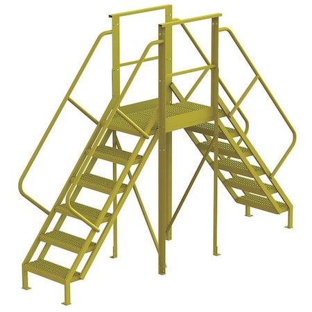 Crossover Bridge, 60 in Platform Ht, Steel, 1, 000 lb Load Capacity, 6 Steps MPN:7CZ02