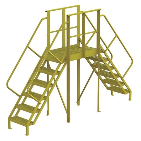 Crossover Bridge, 60 in Platform Ht, Steel, 1, 000 lb Load Capacity, 6 Steps MPN:7CZ03