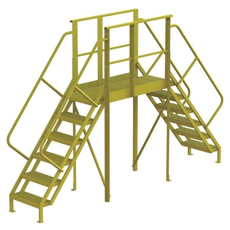 Crossover Bridge, 60 in Platform Ht, Steel, 1, 000 lb Load Capacity, 6 Steps MPN:7CZ04