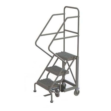 66 in H Steel Rolling Ladder, 3 Steps, 450 lb Load Capacity MPN:KDEC103162