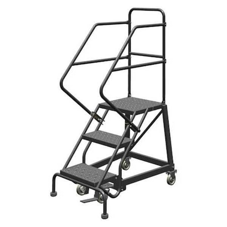 66 in H Steel Rolling Ladder, 3 Steps, 450 lb Load Capacity MPN:KDEC103166