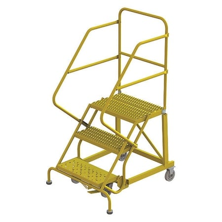 Rolling Ladder, Steel, Safety Angle, 3-Step MPN:KDEC103242-Y