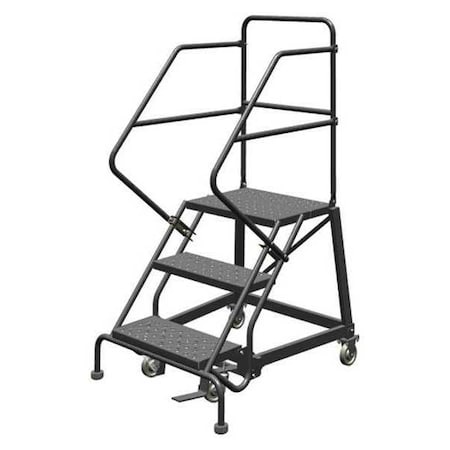 66 in H Steel Rolling Ladder, 3 Steps, 450 lb Load Capacity MPN:KDEC103246