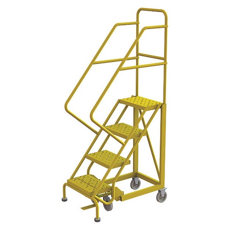 Rolling Ladder, Steel, Safety Angle, 4-Step MPN:KDEC104166-Y