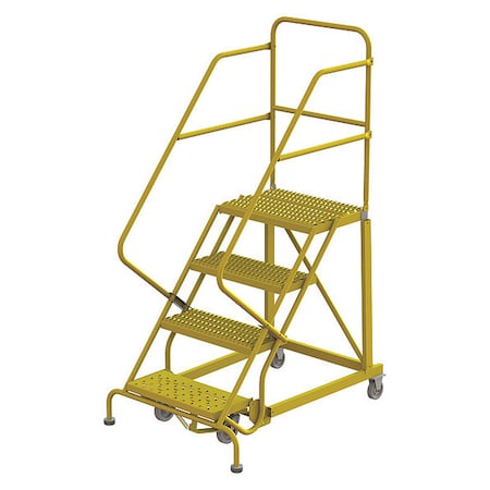 Rolling Ladder, Steel, Safety Angle, 4-Step MPN:KDEC104242-Y
