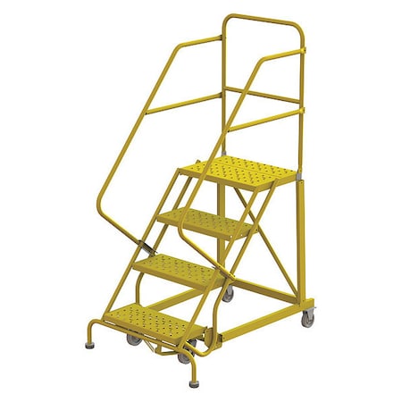 Rolling Ladder, Steel, Safety Angle, 4-Step MPN:KDEC104246-Y