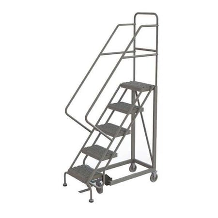 86 in H Steel Rolling Ladder, 5 Steps, 450 lb Load Capacity MPN:KDEC105162